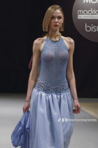 vestido hilo azul MODA MUJER MERCEDES OLIVER