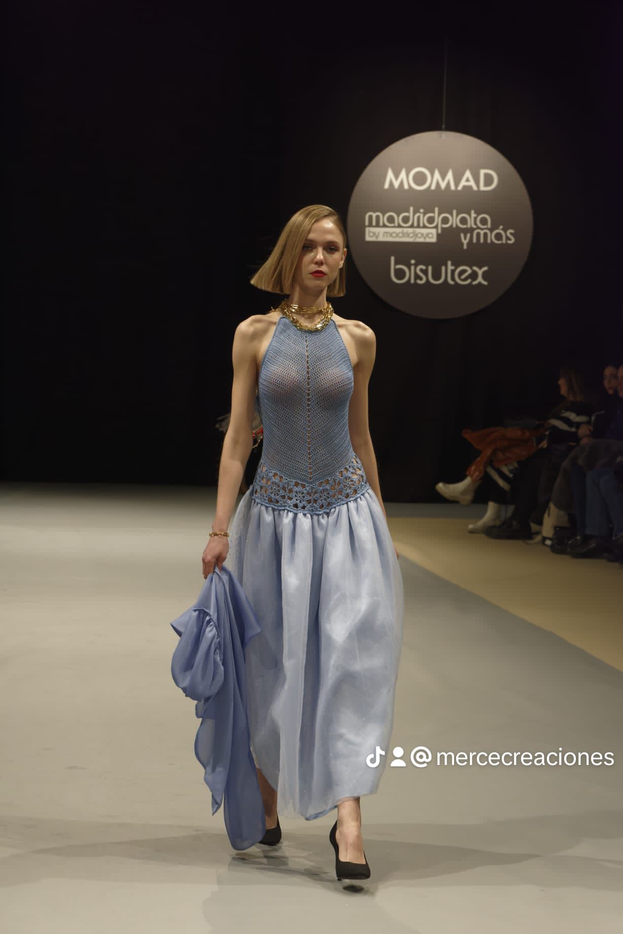 vestido hilo azul MODA MUJER MERCEDES OLIVER
